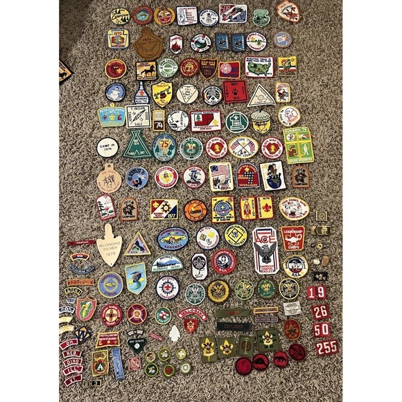 Other - Vintage Boy Account Lot 1950-1970's 130+ Patches, Pins, Buckle, Scarf Clip